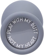 Doc Johnson A-Play - Silicone Trainer Set - 3 Piece Set, Play with My Butt Not My Heary, Grey