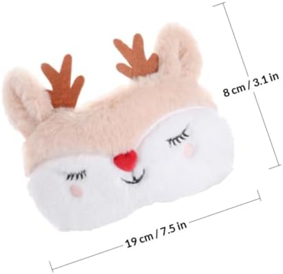 Plush Elk Cartoon Eye Mask, Light Blocking Sleep Blindfold with Comfortable Soft Cover, Adorable Sleeping Eye Patch for Travel and Night Use