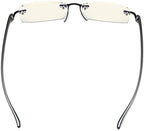 CessBlu Computer Reading Glasses for Men Women Blue Light Filter Anti Glare UV Ray Protection Rimless Reader Eyeglasses