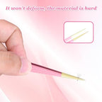 2 Pcs Professional Lash Tweezers Set, Eyelash Cluster Extension Tools Fiber Tip Women Lash Eyelash Eyebrow Tweezers with Bent and Straight Tips, Non-Slip Grip for Volume Classic Lashes (Pink)