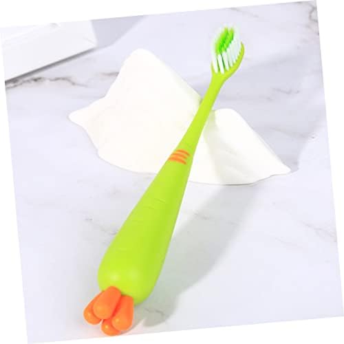 Cartoon Carrot Toothbrush Set 4 pcs Soft Bristle Kids Toothbrushes for Toddlers for Training and Teething Suitable for Boys and Girls