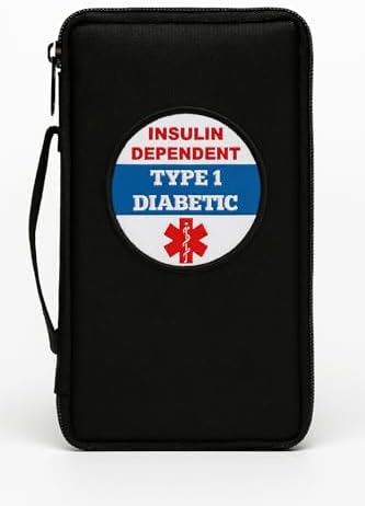 Type 1 Diabetic Insulin Dependent Medical Alert Sew-on Patch Embroidered with Black Rim 2.5 inch