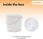 FastRack 2 Gallon Fermentation Bucket with Lid | BPA-Free Food-Grade Plastic | HDPE Brew Bucket with Handle & Grommeted Lid | Ideal for Beer, Wine, Mead, Cider & Food Storage
