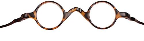 Agstum TR90 Small Round Eyeglasses Retro Reading Glasses Readers 32-30-135 (Leopard, +1.00)
