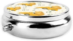Cute Guinea Pig Driving Car Pill Box Portable Round for Pocket Purse with 3 Compartments