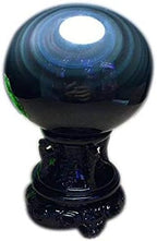 StoneStory Black Obsidian with Colored Eye Healing Crystal Natural Rock Crystal Quartz Gemstone Sphere Ball 1 Piece 60mm (Black Obisidian Rainbow Eye, 2.36")