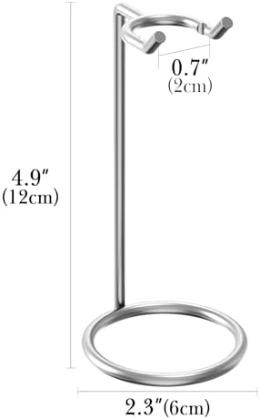Linkidea Stainless Steel Razor Stand, Deluxe Men's Travel Shaver Holder, Shaving Support Compatible with Long Handle Safety Razor, Fusion 5, ProShield, NFL Series (Silver/Polished Chrome)