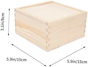 SOESFOUFU Wooden Wedding Candy Box 15x15x8cm Pull-out Favor Case Portable Stylish Wooden Candy Container for Bridesmaid and Party Supplies