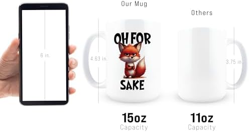 Hogg For Fox Sake Mug, 15 oz Ceramic Sarcastic Coffee Cup, Oh For Fox Sake Coffee Mug, Funny Office Gifts, Funny Work Gifts