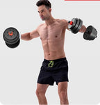 Mobiclinic® Fitness, Adjustable Dumbbell, 2 in 1, ExtenFit, 2-20kg, Includes Dumbbells and Padded Extension Bar, Non-Slip Nuts, Steel, Home Gym