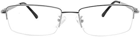 Computer Reading Glasses Mens Womens Half Rim +3.75 Silver Color Anti Blue-Ray Readers