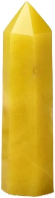 1PC Natural Crystal Point Lemon Jade Obelisk Yellow Quartz Tower Ornament Energy Stone Pyramid(60-70mm)