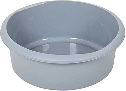 Addis Eco Made from 100% Plastic Round Washing Up Bowl, 7.7 Litre, Recycled Light Grey, 34 x 34 x 13cm