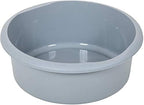 Addis Eco Made from 100% Plastic Round Washing Up Bowl, 7.7 Litre, Recycled Light Grey, 34 x 34 x 13cm