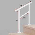 Handrails for Outdoor Steps & Indoor Stair Railing Kit, 1-2 Steps Safety Hand Rail for Porch & Deck