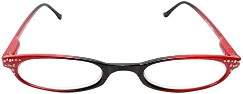 Calabria 833 Dazzles Crystal Bling Oval Reading Glasses Women Cute Single Power Readers Stylish Eyeglasses w/Hard Case