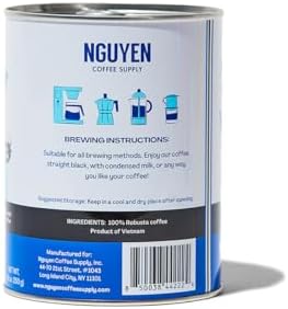 Nguyen Coffee Supply Ground Espresso – Bold Vietnamese Coffee, Medium-Dark Roast Espresso Ground Coffee, Strong Full-Bodied Flavor with Dark Chocolate & Caramel Notes (100% Robusta)