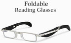Foldable Reading Glasses with Case, Portable Readers for Men Women, Compact Metal Frame Readers