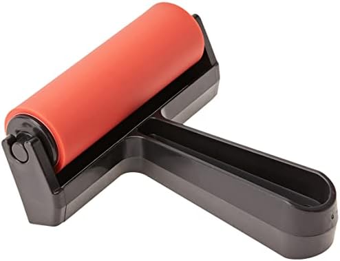 Gel Press Rubber Brayer - for printmaking, Scrapbooking, Paper Crafts, Home Decor & More - 4 Inches, Red & Black