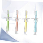 4pcs Boy Girl Toothbrush Silicone Teether Brush Soft Bristles for Toddlers Hair Brush Teething Bristles Toothbrush Training Suction Base