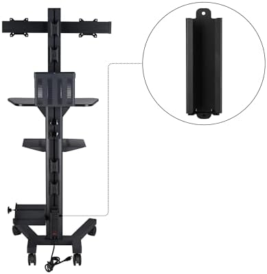 AW Power Strip Holder for PC Mobile Cart Medical Trolley Cart Mobile Utility Cart