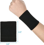 Cosmos 1 Pair Compression Wrist Sleeve Nylon Brace Wraps Supports Elastic Wristbands for Wrist Protect Pain Relief in Typing Running Basketball Volleyball Golf Playing (Black)