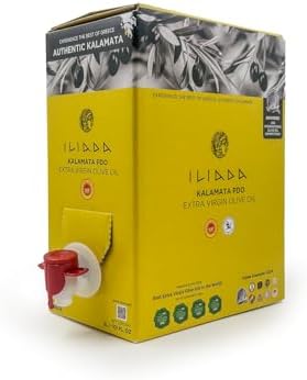 Iliada Kalamata PDO Extra Virgin Olive Oil Bag in a Box, 3Lt | Multi-Awarded | Single Region 100% Greek | Monovarietal Koroneiki | Cold Press | Polyphenol Rich | Chef's Favorite