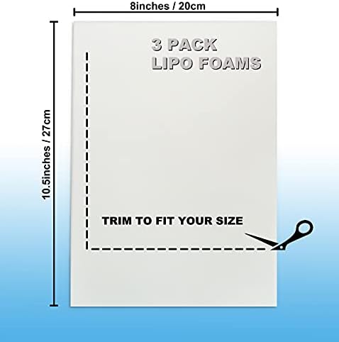 3 Pack Lipo Foam - Post Surgery Ab Board for Use with Post Liposuction Surgery Flattening Abdominal Compression Garments Liposuction Foam pads for Recovery 8"X11" (White)