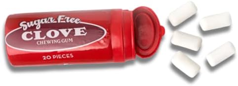 SUGAR FREE Chewing Gum - Pack of 6 - Clove - 20 Piece Resealable Tubes