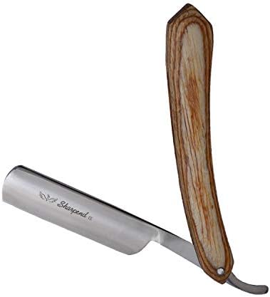 Professional Barber Sharp Straight Edge Knife Men’s Cut Throat Shaving Razor Vintage Wood Handle Salon Classic Handle – Shave Ready with Pouch By Sharpend