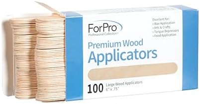 ForPro Professional Collection Premium Wood Applicators, Non-Sterile, Hair Removal Waxing Sticks, Large, 6" L x .75" W, 100-Count