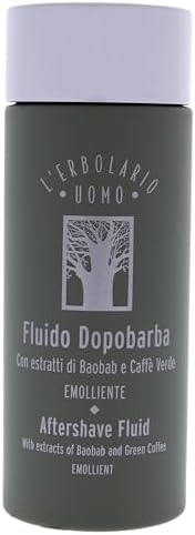L'Erbolario Baobab And Green Coffee Aftershave Fluid - For Instantly Reducing Any Redness Caused By Shaving - Soothe Any Feelings Of Discomfort And Dryness - Burst Of Freshness - For Men - 4.05 Oz