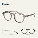 OPULIZE REY Reading Glasses for Women Men, Retro Round Frame with Spring Hinges, Matte Grey +1.50 (Pack of 1)