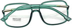 Shiratori Woman's New Retro Blue Light Blocking Glasses Oversized Nerd Eyeglasses Frame Anti Blue Ray Computer Game Glasses Green