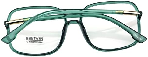 Shiratori Woman's New Retro Blue Light Blocking Glasses Oversized Nerd Eyeglasses Frame Anti Blue Ray Computer Game Glasses Green