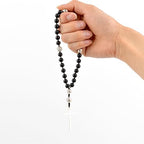 KIKILA Handmade 8mm Anglican Prayer Beads Rosary Natural Stone Beads with Cross Custom Rosary