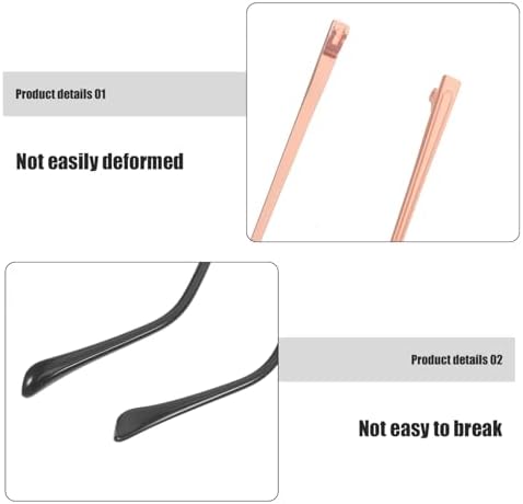 FOMIYES 1pair Metal Replacement Metal Eyeglass Arms Fit for Easy DIY Repair Sturdy Legs for Eyewear Double Tooth Design Rose Gold