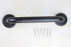 12-inch Knurled Bathtubs Shower Grab Bar, 1.25-Inch Diameter Elderly Bathroom Saftey Hand Rail, Great for Towel Bar, Door Handle, Anti-Slip Design, Matte Black Finish