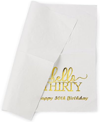 Birthday Party Supplies Napkins Disposable Paper Napkins with Gold Foil,Happy Birthday Decorations,100-Pack,3-Ply Napkins,5 x 5 inch folded (Gold BR)