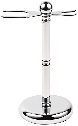 Parker Deluxe Chrome Safety Razor & Shaving Brush Stand – Weighted Chrome-Plated Display Stand for Safety Razors & Brushes (Handles up to 25 mm Knot Size)