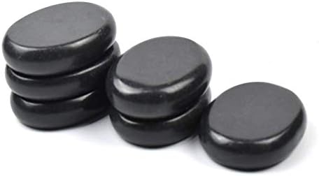 6Pcs Hot Massage Stones Set Natural Basalt Heated Warmer Stone for Spa Massage 2.36 x 3.14in (6x8cm) 2
