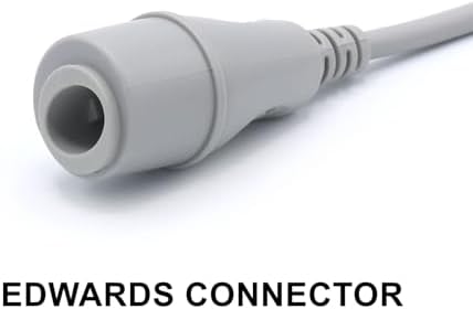 10.5FT IBP Adapter Cable with Chip Compatible with Nihon Kohden, Reusable Cord with 14 Pins Connector and Edwards Connector