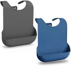 Silicone Adult Bib, Adjustable and Washable Bib for Men & Women, Waterproof for Elderly with Crumb Catcher