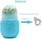 Ice Roller for Face and Eye,Facial Beauty Ice Roller Skin Care Tools, Facial Cube, Gua Sha Face Massage, Silicone Ice Mold for Beauty (Blue)