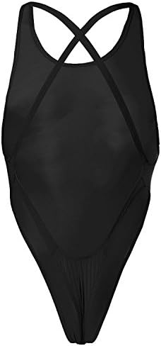 IWEMEK Men's One-piece High Cut G String Underwear Wrestling Singlet Leotard Bodysuit Thongs