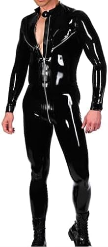 Latex Rubber Black Zip Finish Role Play Party Hand Customized 0.4mm Pure Manual Customization,Black,3XL
