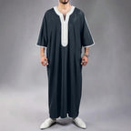 Mens Embroidery Moroccan Thobe Men Muslim Mogadishu Djellaba Robe Islamic Jubba Prayer Kaftan Islamic Arabic Abaya
