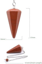 Red Jasper Point Crystal Pendulum Healing Dowsing Energy Balancing Chakra Divination for Meditation 37mm