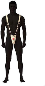 FreeNFond Christmas Gag Gift Reindeer Mankini Men Thong Underwear with Bells for White Elephant Exchange Gifts Valentine's
