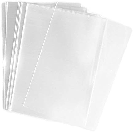 UNIQUEPACKING 100 Pcs 5 1/2 X 8 1/2 (O) Clear Flat Cello Bags Good for 5x8 Item, Bakery, Cookies, Candies